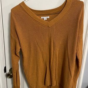 american eagle size small sweater… kinda a brown/orange color